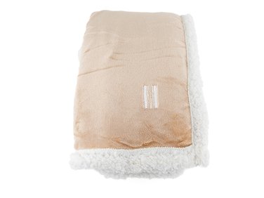 Blanket with lamb underlayer "M", beige micro plush