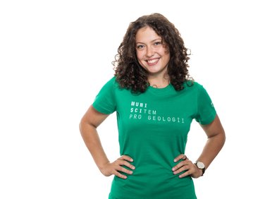 Tričko dámské zelené "SCITEM PRO GEOLOGII"