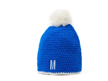 The winter hat with pom-pom