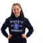 Masaryk University hoodie "M 1919", navy blue with blue inscription