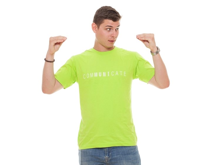 Men´n T-shirt comMUNIcate, lime