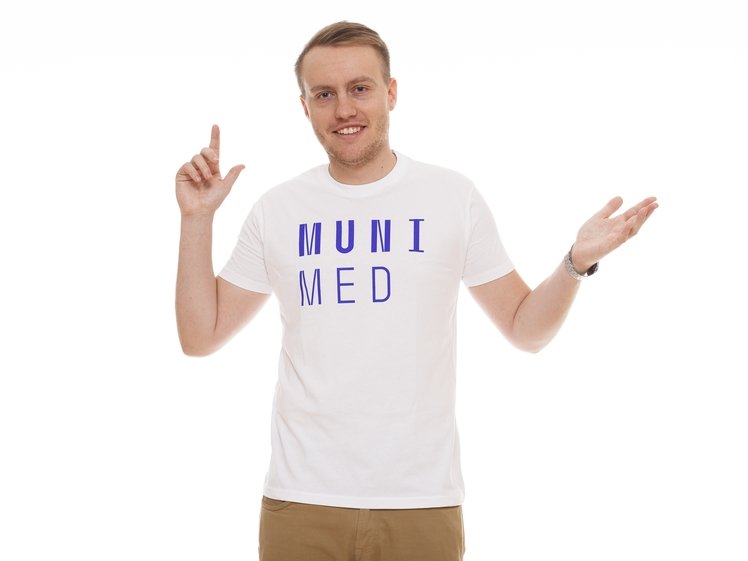 Men's  T-shirt, white  MUNI MED