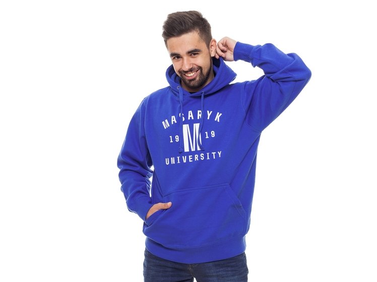Masaryk University hoodie "M 1919", royal blue