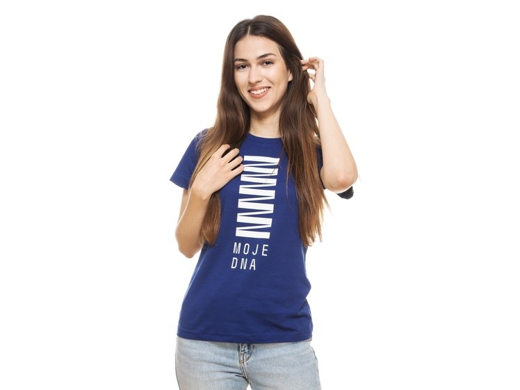 Women’s T-shirt blue "MOJE DNA"