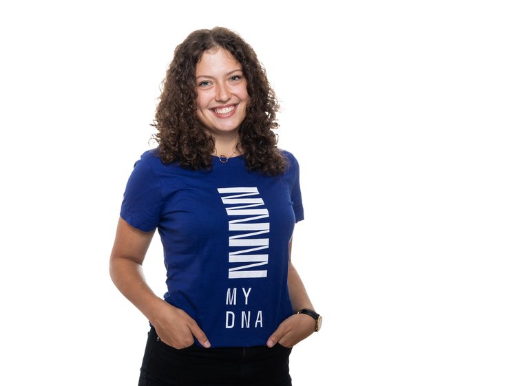 Women’s T-shirt blue "MY DNA"
