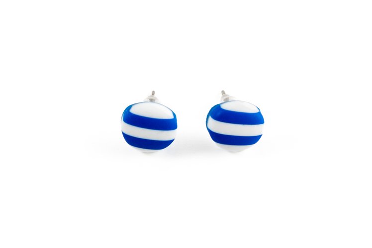 Stud earrings, blue