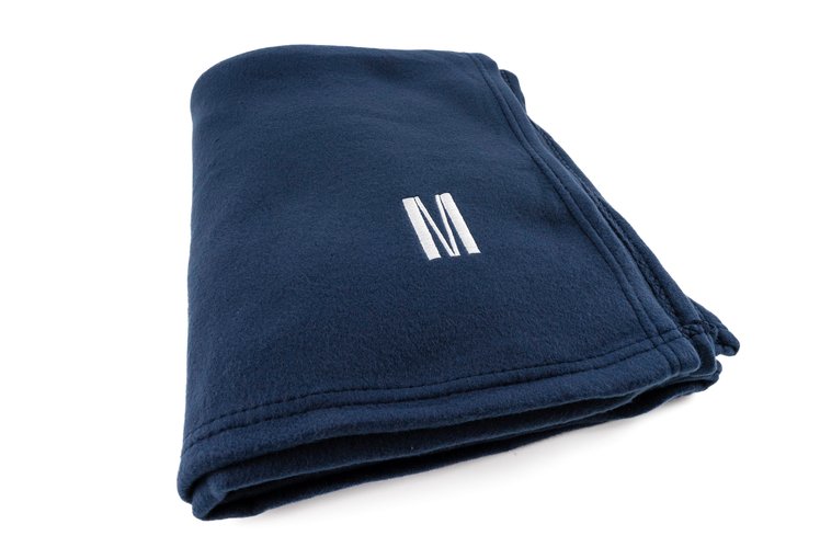Blanket "M", blue fleece