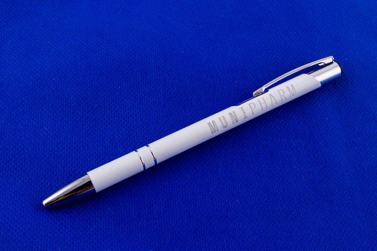 Pen MUNI PHARM, white, metal