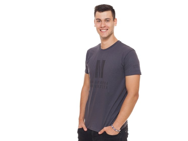 Men's  T-shirt Color in color, dark grey