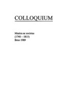 Colloquium: Musica ac societas (1740–1815). Brno 1989